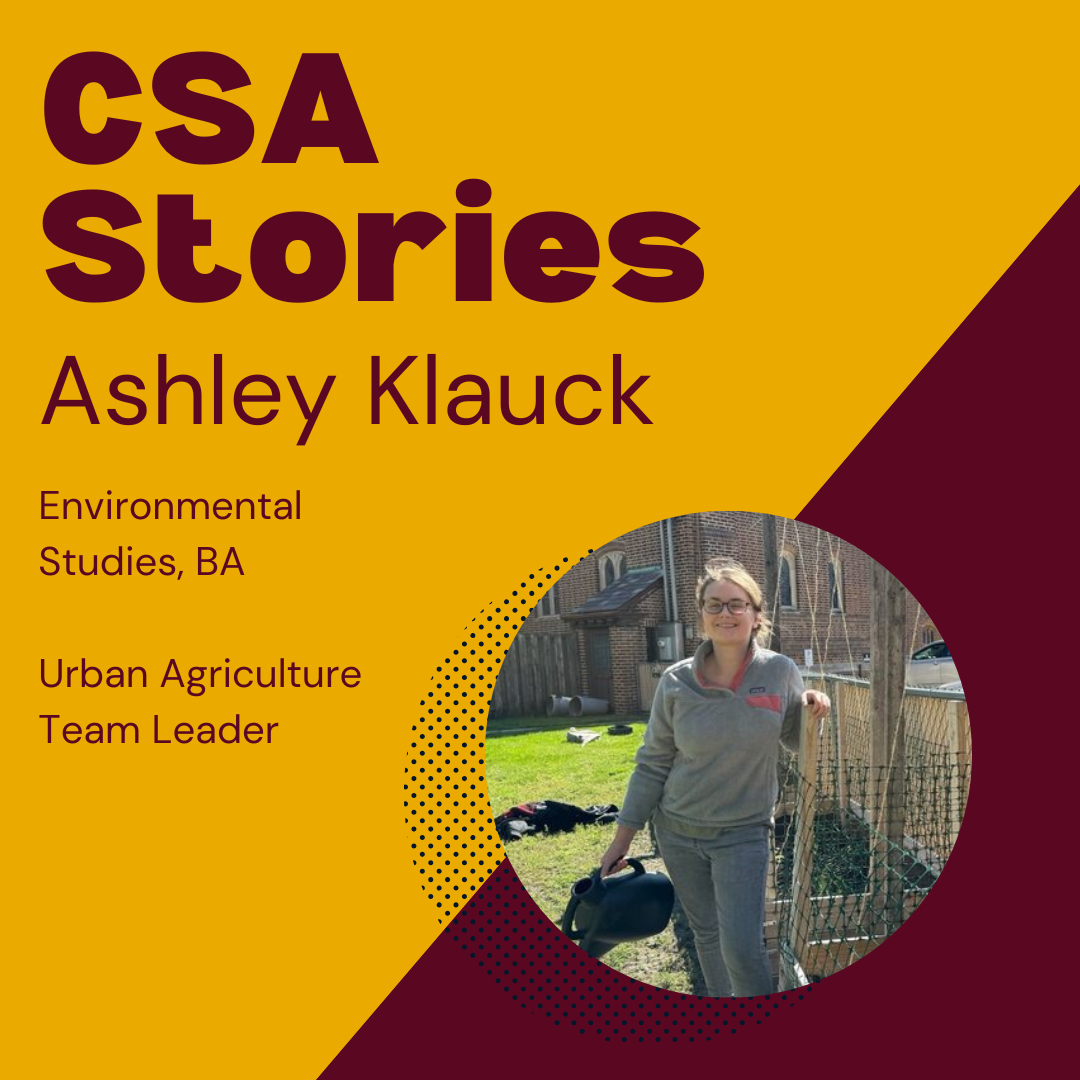 Student Ashley Klauck at an urban garden